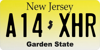 NJ license plate A14XHR