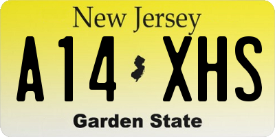 NJ license plate A14XHS