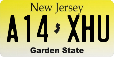 NJ license plate A14XHU