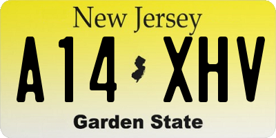 NJ license plate A14XHV