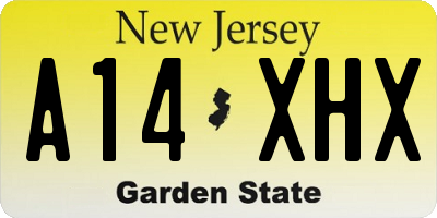 NJ license plate A14XHX
