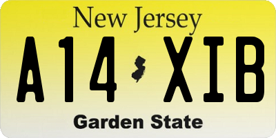 NJ license plate A14XIB