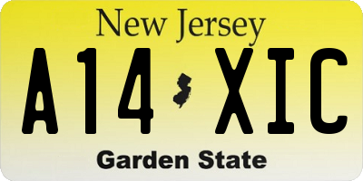 NJ license plate A14XIC