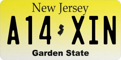 NJ license plate A14XIN