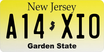 NJ license plate A14XIO