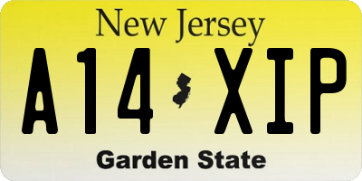 NJ license plate A14XIP