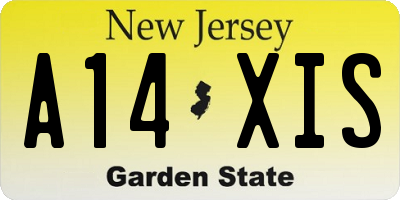 NJ license plate A14XIS