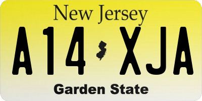 NJ license plate A14XJA