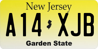 NJ license plate A14XJB