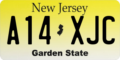 NJ license plate A14XJC