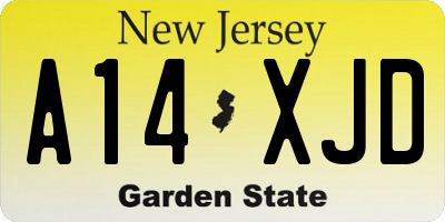 NJ license plate A14XJD