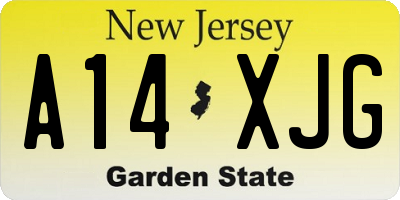 NJ license plate A14XJG