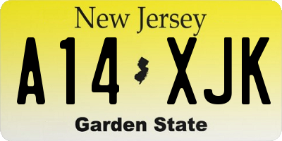 NJ license plate A14XJK