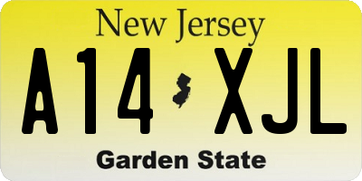 NJ license plate A14XJL