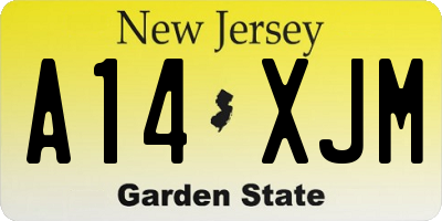 NJ license plate A14XJM