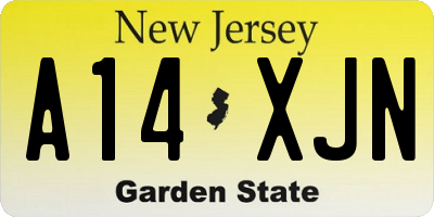 NJ license plate A14XJN