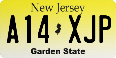 NJ license plate A14XJP