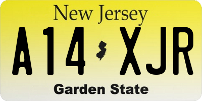 NJ license plate A14XJR