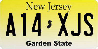 NJ license plate A14XJS