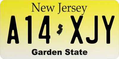 NJ license plate A14XJY