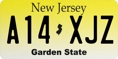NJ license plate A14XJZ