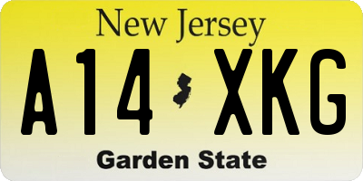 NJ license plate A14XKG