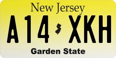 NJ license plate A14XKH