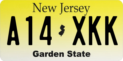 NJ license plate A14XKK