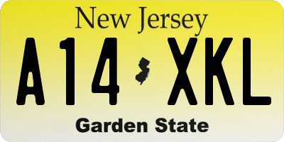 NJ license plate A14XKL
