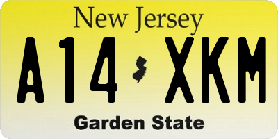 NJ license plate A14XKM