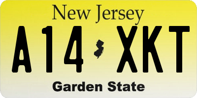 NJ license plate A14XKT
