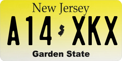 NJ license plate A14XKX