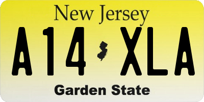 NJ license plate A14XLA