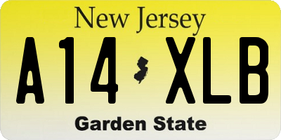 NJ license plate A14XLB