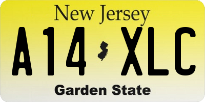 NJ license plate A14XLC