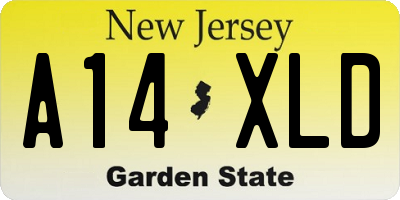 NJ license plate A14XLD