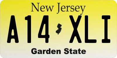 NJ license plate A14XLI