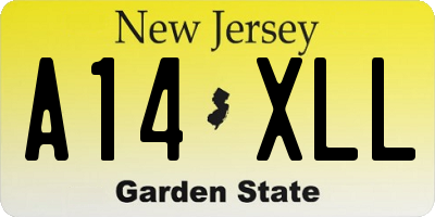 NJ license plate A14XLL