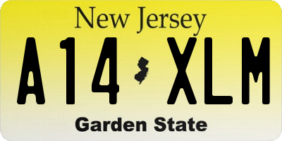 NJ license plate A14XLM