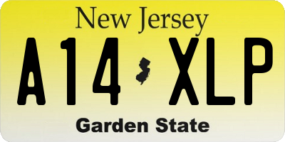 NJ license plate A14XLP