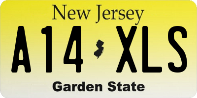 NJ license plate A14XLS