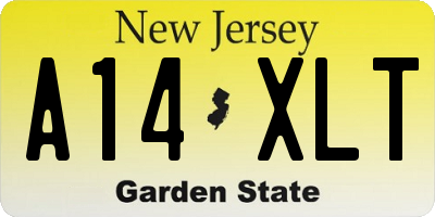 NJ license plate A14XLT