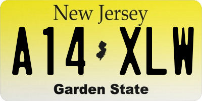 NJ license plate A14XLW