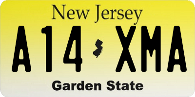 NJ license plate A14XMA