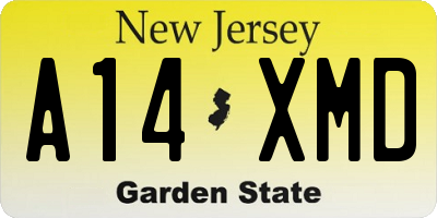 NJ license plate A14XMD