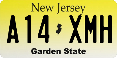 NJ license plate A14XMH