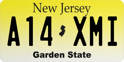 NJ license plate A14XMI