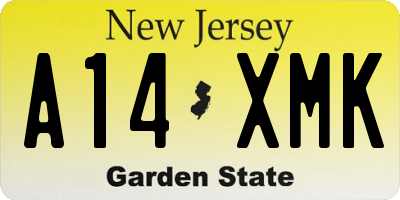 NJ license plate A14XMK