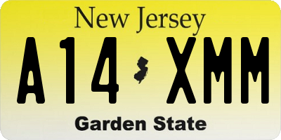 NJ license plate A14XMM