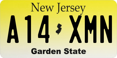 NJ license plate A14XMN
